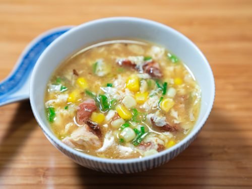 Sweet Corn Egg Drop Chicken Soup